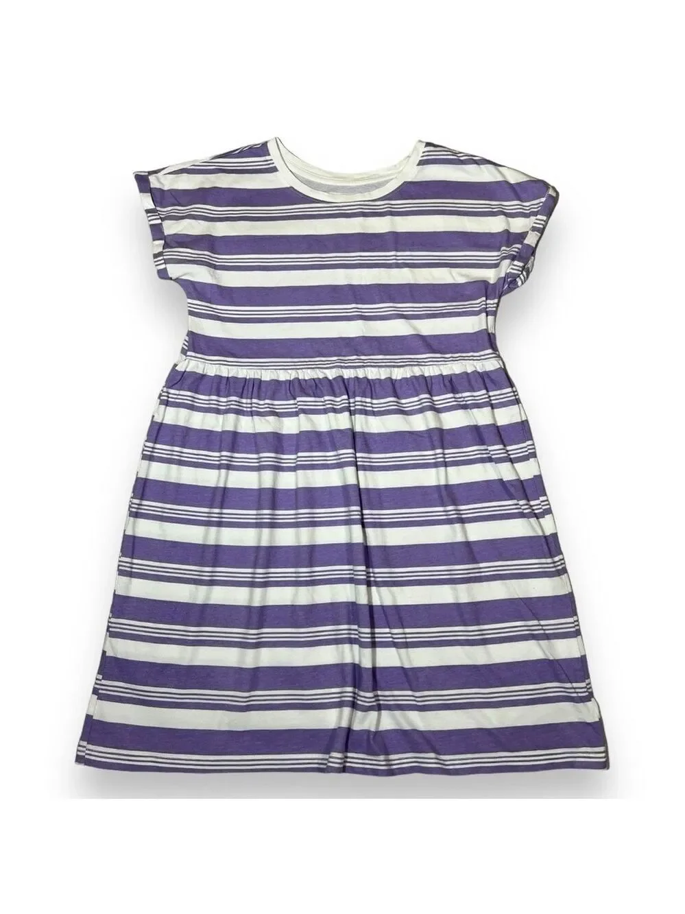 Gap Girl’s Slub Jersey Dress Violet Tulip Stripe Size XL (12)